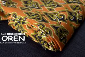 batik bahan seragam Megamendung warna oren