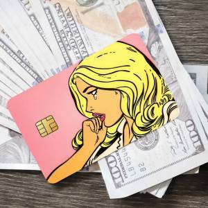 Funny Pink Blonde Character Credit Card Debit Card Waterproof Sticker Bank Bus Card Protective Film Sticker