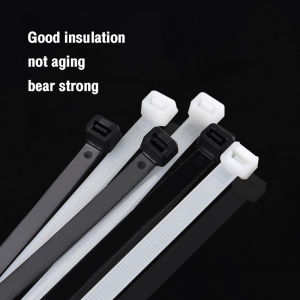 Amoki 100pcs Nylon Cable Tie Wire Black/White 3.6/4.8MM Plastic Wire Tie