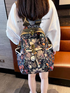 Mona Garden Large Capacity Oxford Cloth Backpack Casual Waterproof Hiking Bag for Women Fashionable Street Style Dual Shoulder Bag