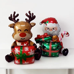 ลูกโป่งคริสต์มาส ซานต้า กวางเรนเดียร์ Foil Balloon Merry Christmas สำหรับตกแต่ง Xmas Party งานเลี้ยง ปีใหม่ และมุมถ่ายรูปเทศกาล