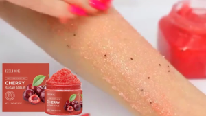 EELHOE  Cherry Sugar Body Scrub   Gentle Exfoliating Cleansing Hydrating Moisturizing Body Care