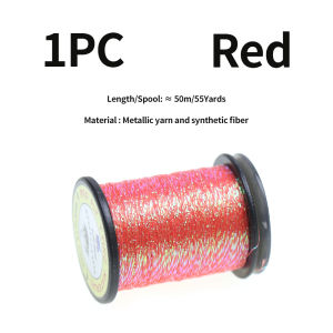 1pc/8pcs 50m Glint Mylar Flash Tinsel Fly Tying Material Flashabou Tinsel For Nymph Body of Midge Buzzer Trout Graying Fishing