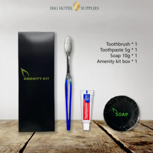 100 sets Hotel Guest Kit Toothbrush Toothpaste Soap with Black/white Box