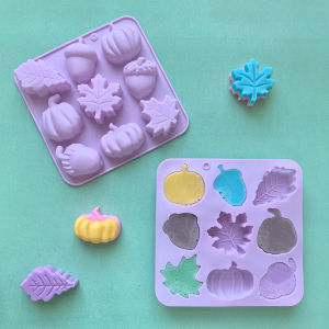 1pc 9-hole pumpkin maple leaf shaped DIY non stick silicone mold perfect for making cakes bread jelly baking molds