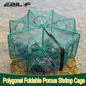 1pc Foldable Fishing Trap Net With 6 /8 Holes For Minnow Crab Crawdad Shrimp Fishing Accessories