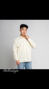 Kemeja Salur Oxford Kemeja Pria Lengan Pendek Terbaru