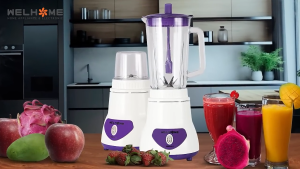 Blender 2in1 Serbaguna Untuk Jus Buah Sayur Bumbu Dapur | 6 Mata Pisau Lebih Cepat Suara Halus | Blender Pelumat Juicer WELHOME WBD-6111