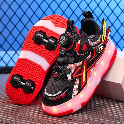 Beedpan | Spring Boys Hidden Wheels Skate Shoes 4 Rollers