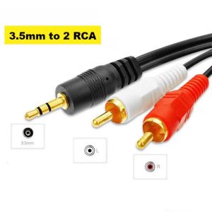 Vention | Gold-Plated 3.5mm Plug Jack to 2RCA Male Stereo Audio Splitter Cable for Mobile Phone Tablet PC Sound Speakers TV Audio AUX Line