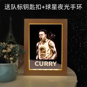 Kobe Bryant Collectible Figure Birthday Gift for Boys Basketball Fan Night Lamp Photo Frame Memorabilia James Lakers Theme