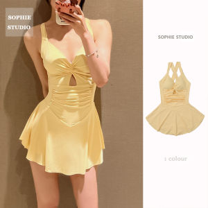 Sophie Cloud Series Original Sport Swimming Slimming One Piece Beautiful Back Skirt Style Conservative Hot Spring Belly Covering Briefs