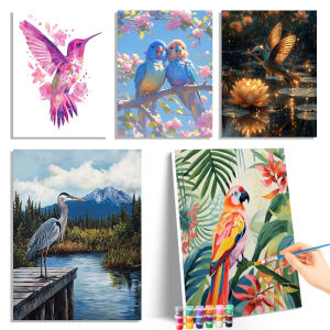 Oil Painting By Numbers Birds Animals Pattern DIY Number Drawing Canvas Pictures By Numbers Home Decor Large Size