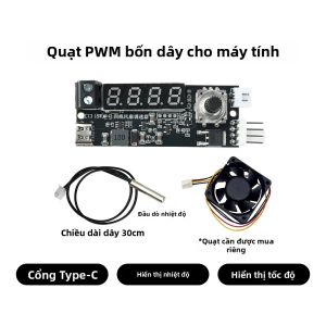 Aideepen | Mô-đun Điều Khiển Tốc Độ Quạt 4 Dây DC 5V 12V 5A Làm Mát Thông Minh Điều Khiển Nhiệt Độ Với Màn Hình Hiển Thị Tốc Độ Quay Nguồn Type-C Dành Cho Máy Tính Máy Chủ Làm Mát Bể Cá
