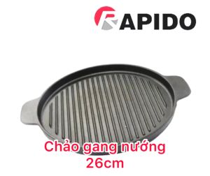Chảo gang nướng Rapido RG-RF tròn Hai lớp chống dính Dùng được trên mọi loại bếp An toàn cho sức khỏe hàng chính hãng