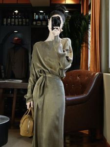 QFN | French Elegant Slimming Green Top and Skirt Set