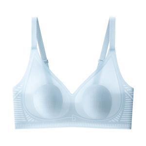 DREAM TIME | Wireless Seamless Bra Womens Summer Thin Style No Chest Implant Rabbit Ear Design Anti-Sagging Underwear Nylon Fabric V-Neck