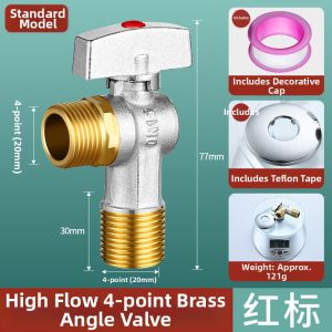 TIANYUWAN | Full Flow Ball Valve for Gas Water Heater All Copper Large Flow Straight Through Switch Cold and Hot Water