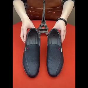 Mens Leather Shoes Breathable Casual Shoes Office Shoes Soft Sole Slip On Leather Shoes