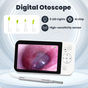Video Endoscope Digital Otoscope Ear Camera 3.9mm 5 Inch HD 1080P for Ear Cleaning for Kids and Adults Type-C With 32G Card