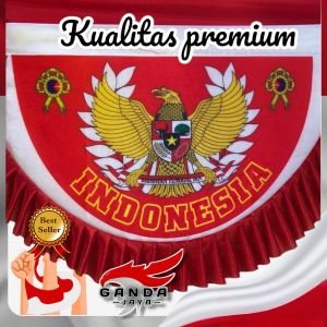 umbul umbul gelombang bendera background padi kapas bendera 17 Agustus