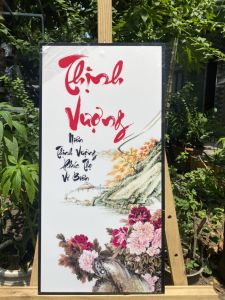 Tranh treo tường chữ thư pháp- Tranh Laminate tráng gương treo phòng khách