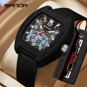 Sanda | SANDA Top Brand Men Quartz Wristwatch Casual Sport Chronograph 5Bar Waterproof Luminous Double Calendar Luxury Student Watch