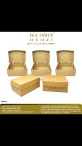 Snack Box 12x16 Dus Aqua Kraft 200 Gsm Box Snack 16X12 (Isi 25 Pcs-BAR64K14)