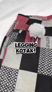 Celana Panjang Wanita Legging Kotak BO Bahan Kaos Strech Celana Legging Korean Style Kekinian