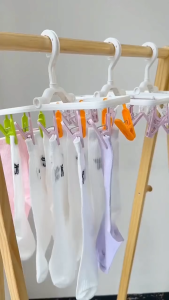 Laundry Drying Rack for Socks and Underwear - Space-Saving Multi-Functional Hanging Organizer with Multiple Hooks