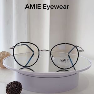 Kính cận tròn nam nữ AMIE Eyewear gọng kính chất liệu kim loại kiểu dáng hiện đại trẻ trung 00106