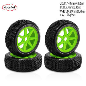 ONEVAN | 4Pcs 17mm Hex RC Car High Grip Rubber Wheels Tires for 1/8 ARRMA 3S 6S Typhon Kyosho Buggy Inferno MP10 Buggy Upgrade Parts