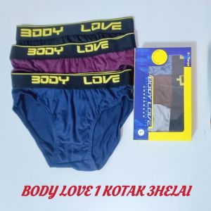 BODY LOVE Seluar Dalam Lelaki Men Brief Underwear 3PCS 3 in 1 spender Underw BODY LOVE 1 KOTAK 3HELAI Menswear Cotton