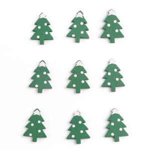 (50 pcs/pack) 1.88cm*2.65cm Christmas Wooden DIY Handmade Patch Atmosphere Various Scenes Festival Team Festival Decoration