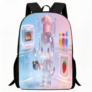 Sanrio | Kids Bag Royal Cinnamoroll Puppy on Golden Throne Print School Backpack Adjustable Breathable Childrens Casual Daypack Lightwei
