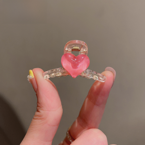 Sweet Heart Hair Clip Mini Frontal Bangs Pink Side Hair Grip Popular Web Red Hair Card Korean Fashion Accessories