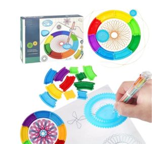 Funny Spirograph Drawing Toys Set Interlocking Gears & Plate Geometric Ruler Creative Educational Kids DIY art Crafts Ruler Toy