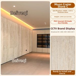BEIQIVI | Natural Stone and Wood Effect Carbon Crystal Board Seamless Wall Panels