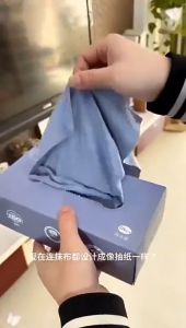 HaloDay ทิชชู่ผ้า ผ้าเช็ดในครัว ทิชชู่แบบผ้า ผ้าดูดซับน้ำได้ดี ใช้ซ้ำได้ 1กล่อง20ชิ้น ผ้าไมโครไฟเบอร์