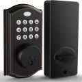 Keyless entry door lock - electronic door lock with keypad, smart latch lock with automatic lock, safe waterproof smart lock 19l. 