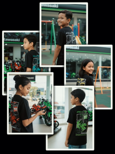 Gilan Kaos Baju Distro Anak Gambar Motor Kawasaki NINJA RR 150cc Otomotif
