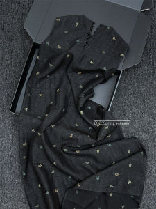 DANTING | French Elegant Black Embroidered Dress