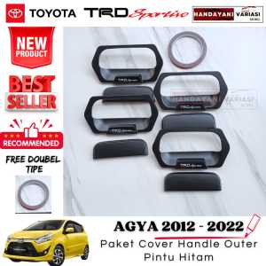 Paket Cover Handle Outer Pintu Mobil Toyota Agya 2013 2022 Hitam Trd Sportivo