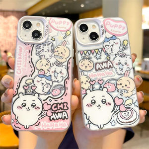 Cute Chiikawa Silicone Phone Case for iPhone 15 pro Max Girl Pink Apple 14 plus Phone Covers Couple 7/8 Sets Anti-Fall