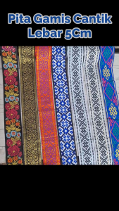 (Per Meter) PT165 Pita India Cantik / Pita Gamis Lebar 5Cm