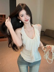 GUZILIAN | Áo Ngực Hở Lưng Dây Kéo Gợi Cảm Phong Cách Hàn Quốc Mới Mùa Hè Thời Trang Đẹp Body Không T Tay