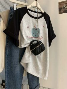 Áo Nữ Dáng Rộng Che Khuyết Điểm Kiểu Xõa Phối Màu Tay Raglan