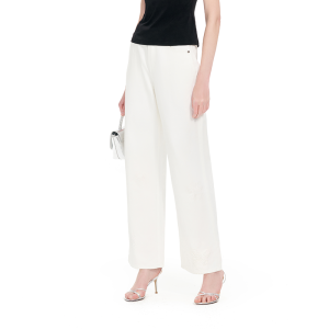 Spring New Design Butterfly Embroidery White Straight Wide Leg Jeans