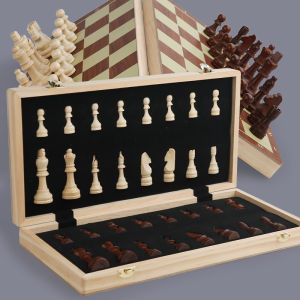 Magnetic Foldable Chess Set High Grade Wooden Chess Game Board Large/Small Size Strategic Thinking Folding Board Game for Party