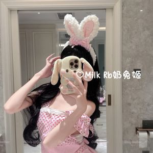 Cute Rabbit Ear Hairband with Bow for Girls Photography Lolita Style Fashionable Hair Accessories Sweet Design Headwear